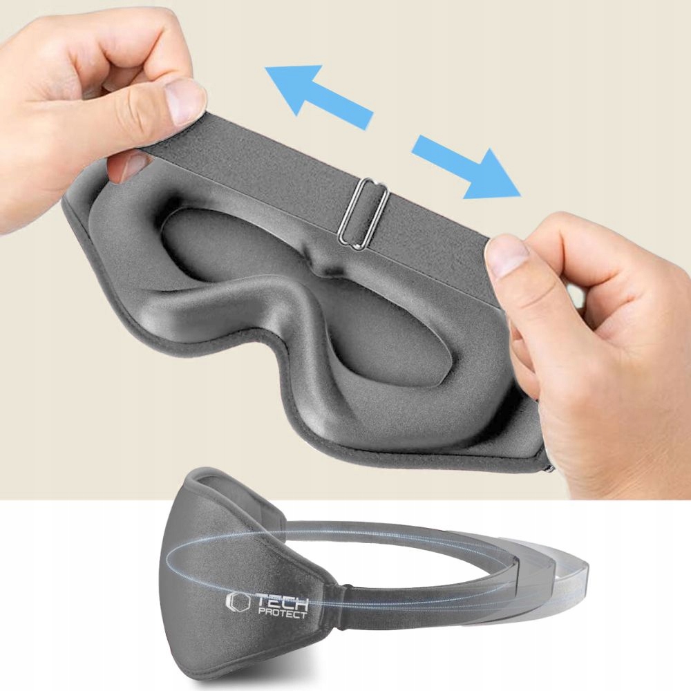 TECHPROTECTEYESHADESLEEPMASKGREYPlecuniseks belsilt