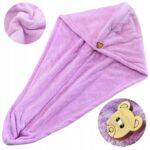 Mikropluošto rankšluostis turbanas plaukams SEOL Cosmetics violetinis su sagute