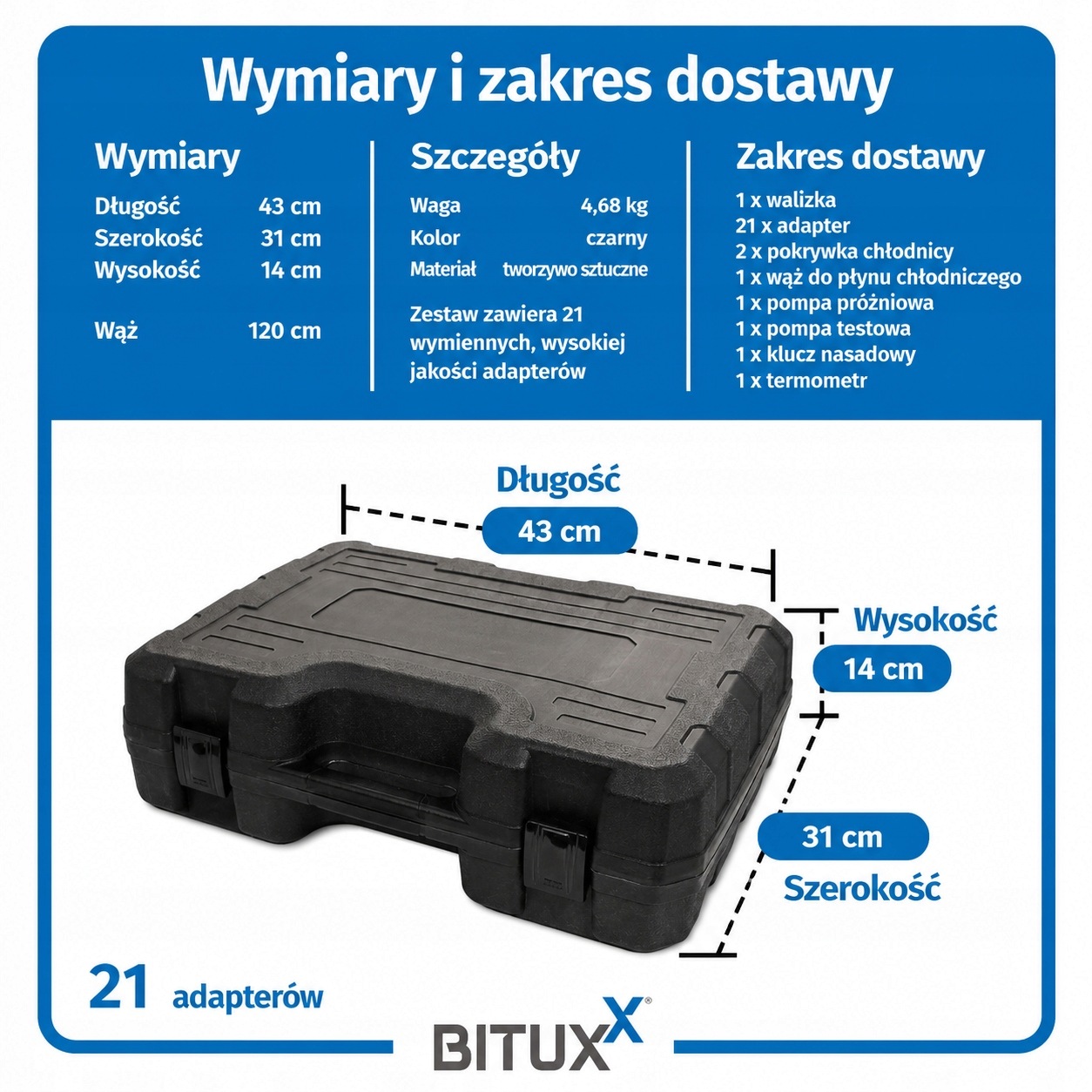 ZestawdiagnostycznyukladuchlodzeniaBITUXX28elementowtestszczelnosciEANGTIN5908451994143 belsilt