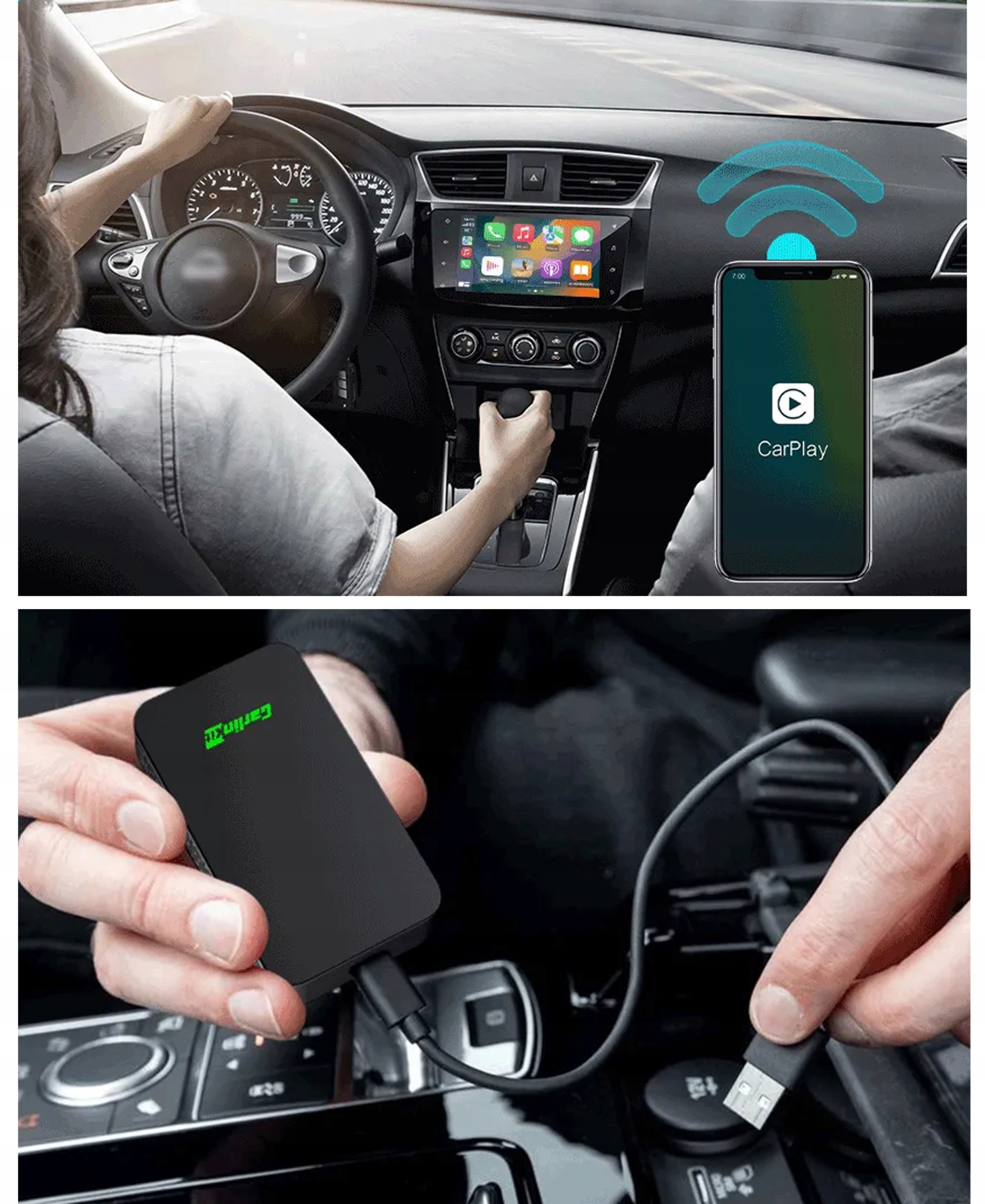 Adapteris Carlink 50 Apple CarPlay Android automobilis belaidis belsilt Adapteris Carlink 50 Apple CarPlay Android automobilis belaidis