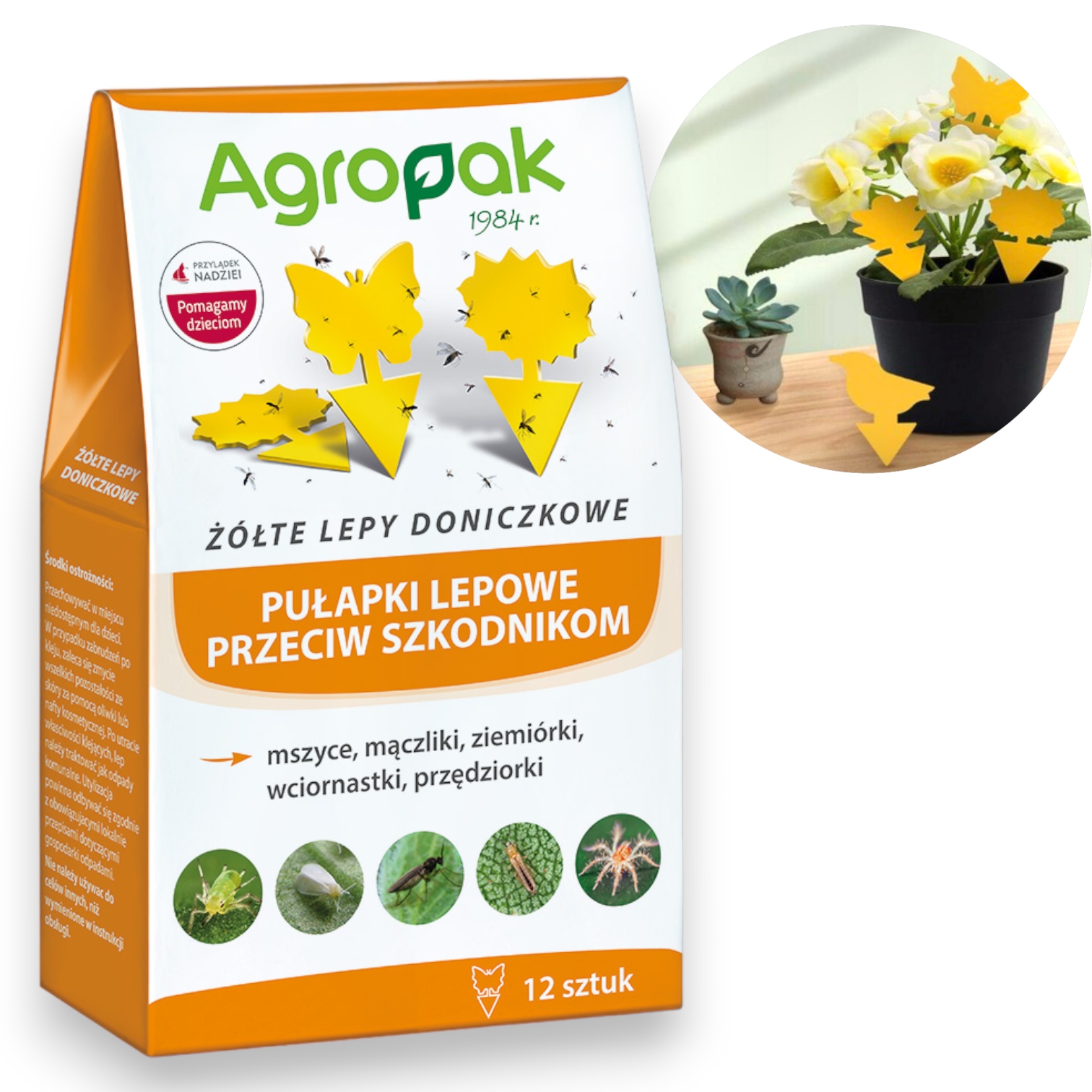 Agropak dekoratyvinės geltonos gaudyklės vazonams 12 vnt belsilt Agropak dekoratyvinės geltonos gaudyklės vazonams 12 vnt