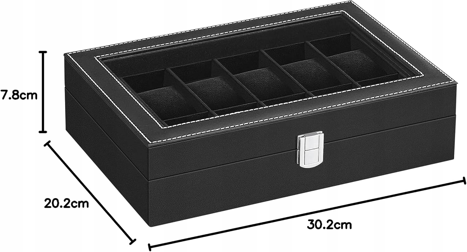 Aksominė laikrodžių dėžutė 12 laikrodžiams su stikliniu dangteliu su užraktu su vieta papuošalams rožinė belsilt Aksominė laikrodžių dėžutė 12 laikrodžiams su stikliniu dangteliu su užraktu su vieta papuošalams rožinė