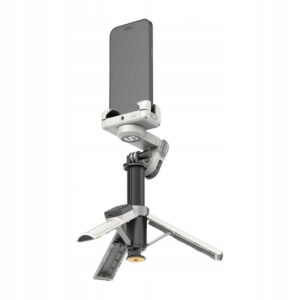 Aochuan M3 Pro 4 viename telefono stabilizatorius su AI, RGB ir pulteliu, juodas