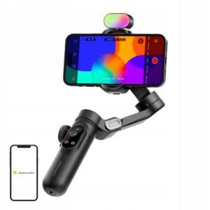 Aochuan Smart X Pro 3 ašių telefono stabilizatorius su RGB ir OLED ekranu, juodas