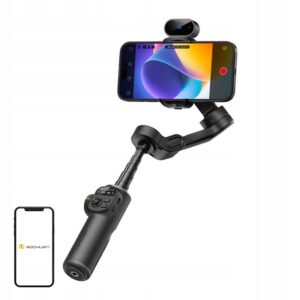 Aochuan X2 3 ašių telefono stabilizatorius su AI 360° sekimu, juodas
