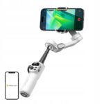 Aochuan X2 Standard 3 ašių telefono stabilizatorius su stovu baltas
