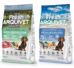 Arquivet Fresh Mini pusiau drėgnas maistas mažų veislių šunims su kiauliena ir žuvimi, 2 x 1 kg