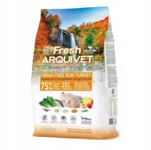 Arquivet Fresh pusiau drėgnas maistas šunims su kalakutiena ir žuvimi, be vištienos, 2,5 kg