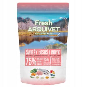 Arquivet Fresh pusiau drėgno maisto mėginys su lašiša ir kalakutiena, 100 g