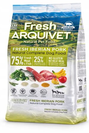 Arquivet Fresh pusiau minkštas maistas šunims su iberine kiauliena, 75 % mėsos, 2,5 kg