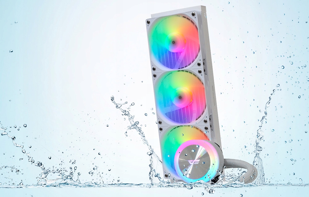 Aušinimas Vandens darkFlash DG360 360mm balti ARGB PWM 320 W Intel Amd ProXL belsilt Aušinimas Vandens darkFlash DG360 360mm balti ARGB PWM 320 W Intel Amd ProXL