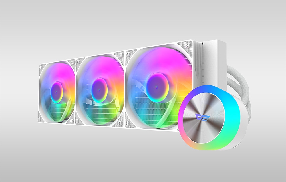 Aušinimas Vandens darkFlash DG360 360mm balti ARGB PWM 320 W Intel Amd ProXL belsilt Aušinimas Vandens darkFlash DG360 360mm balti ARGB PWM 320 W Intel Amd ProXL