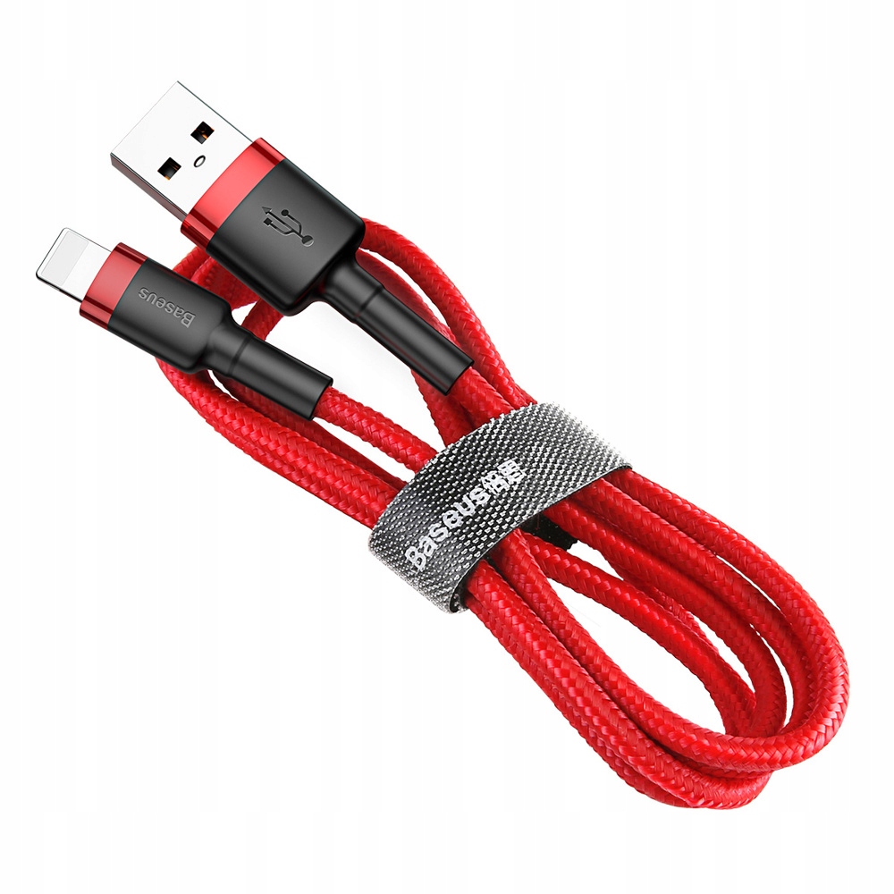 Baseus Cafule USBALightning kabelis 24 A 05 m raudonas belsilt Baseus Cafule USB ALightning kabelis 24 A 05 m raudonas
