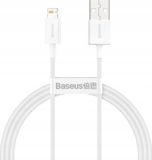 Baseus CALYS-A02 USB-A–Lightning kabelis, 1 m, baltas