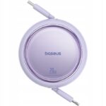 Baseus Free2Pull ištraukiamas USB CLightning kabelis 20 W 1 m violetinis
