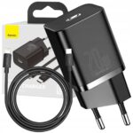 Baseus greita įkroviklis iPhone telefonui 12 13 14 USB C 20 W tvirta kabelis Lightning