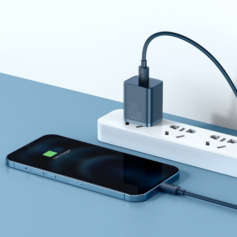 Baseus greita tinklo įkroviklis USB C 20 W tvirtas maitinimo šaltinis Kubelis + kabelis IP belsilt Baseus greita tinklo įkroviklis USB C 20 W tvirtas maitinimo šaltinis Kubelis + kabelis IP