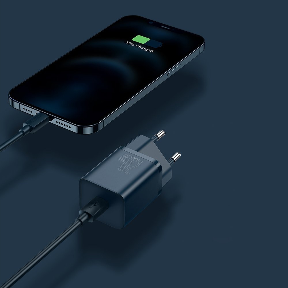 Baseus greita tinklo įkroviklis USB C 20 W tvirtas maitinimo šaltinis Kubelis + kabelis IP belsilt Baseus greita tinklo įkroviklis USB C 20 W tvirtas maitinimo šaltinis Kubelis + kabelis IP