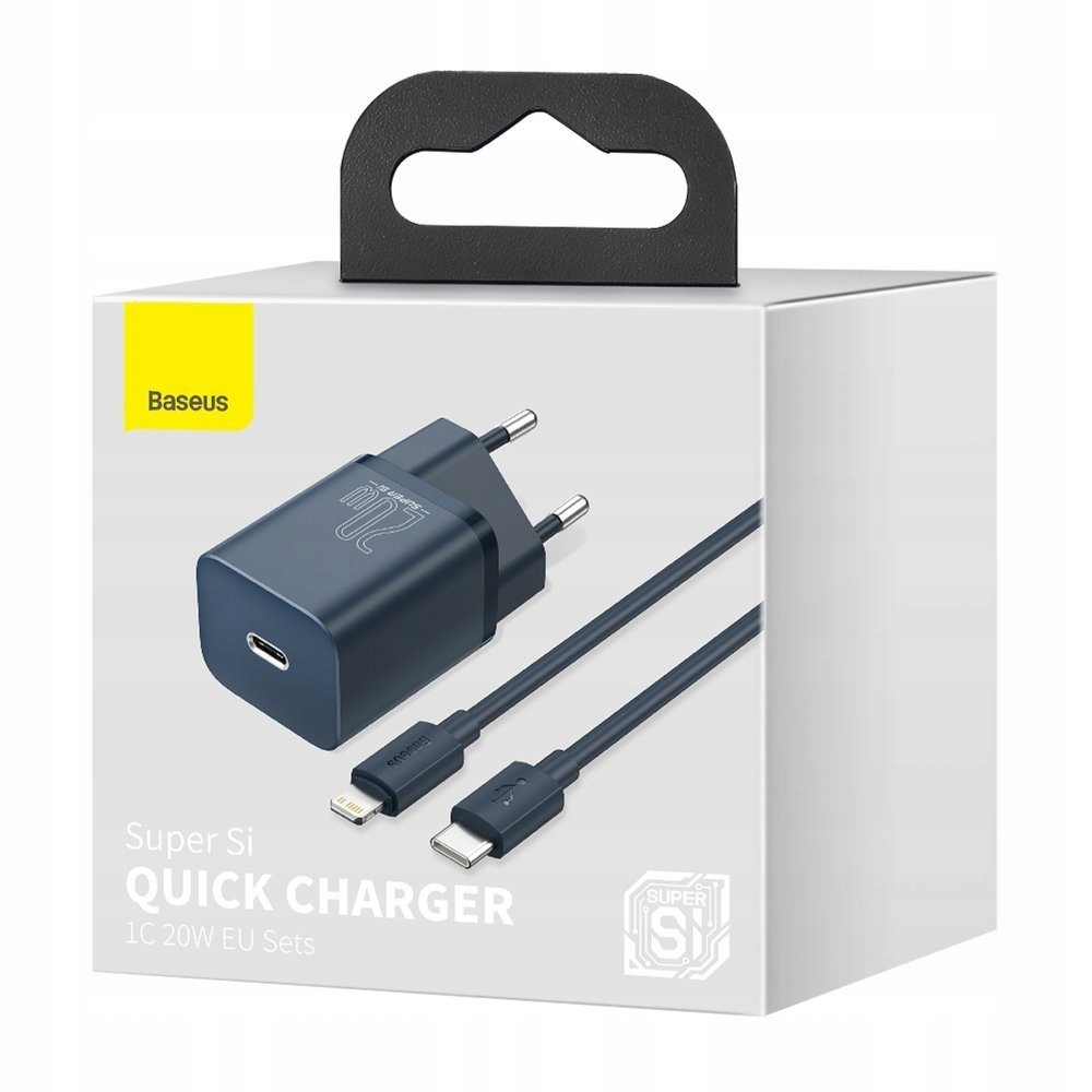Baseus greita tinklo įkroviklis USB C 20 W tvirtas maitinimo šaltinis Kubelis + kabelis IP belsilt Baseus greita tinklo įkroviklis USB C 20 W tvirtas maitinimo šaltinis Kubelis + kabelis IP