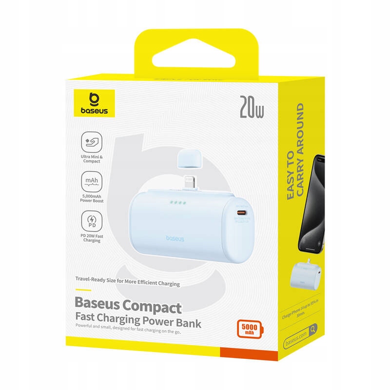 Baseus greitas išorinė baterija 5000mAh 20 W Išorinė baterija Lightning USBC+ USBC kabelis belsilt Baseus greitas išorinė baterija 5000mAh 20 W Išorinė baterija Lightning USB C+ USB C kabelis