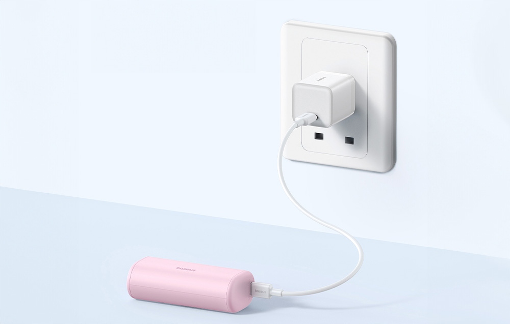 Baseus greitas išorinė baterija 5000mAh 20 W Išorinė baterija Lightning USBC+ USBC kabelis Rožinis belsilt Baseus greitas išorinė baterija 5000mAh 20 W Išorinė baterija Lightning USB C+ USB C kabelis Rožinis