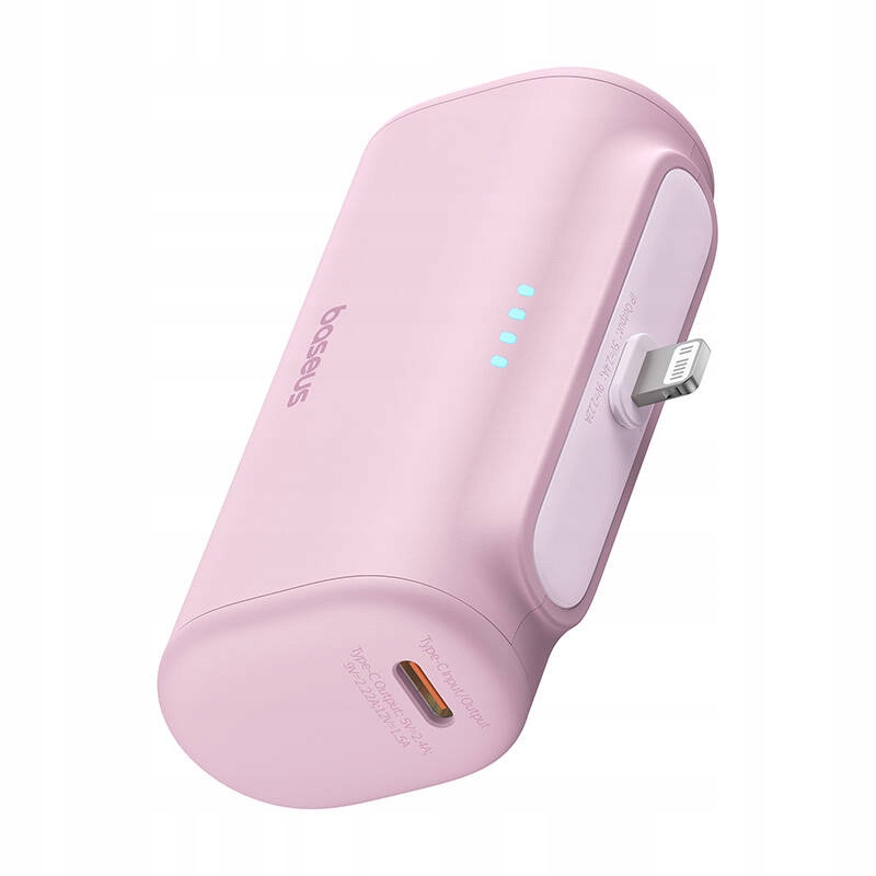 Baseus greitas išorinė baterija 5000mAh 20 W Išorinė baterija Lightning USBC+ USBC kabelis Rožinis belsilt Baseus greitas išorinė baterija 5000mAh 20 W Išorinė baterija Lightning USB C+ USB C kabelis Rožinis