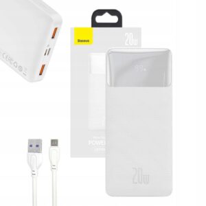 Baseus išorinė baterija Bipow 10000mAh Suderinamas 2x USB C 20 W ekranas LED
