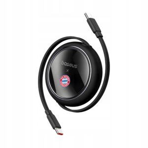 Baseus ištraukiamas USB-C–USB-C kabelis, 100 W, 1 m, juodas
