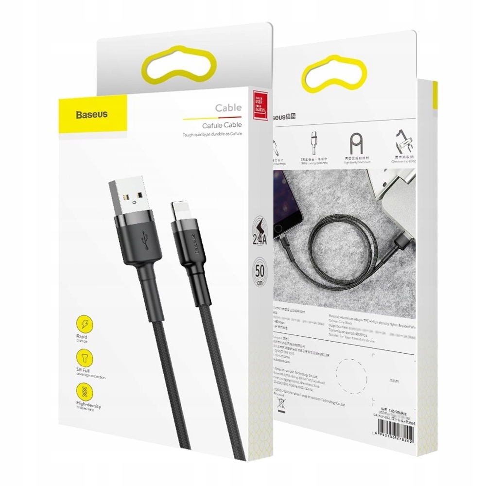 Baseus pintas USBALightning kabelis 24 A 05 m belsilt Baseus pintas USB ALightning kabelis 24 A 05 m