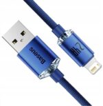 Baseus pintas USB ALightning kabelis 24 A 12 m mėlynas
