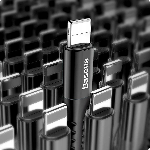 Baseus spiralinis USBALightning kabelis 2 A 1 m belsilt Baseus spiralinis USB ALightning kabelis 2 A 1 m