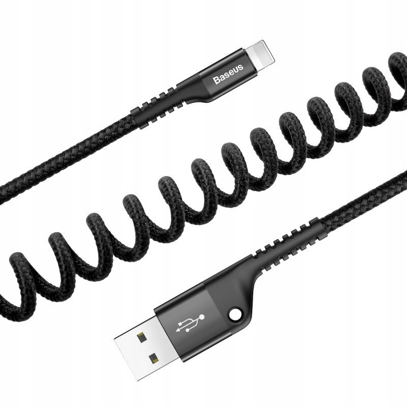 Baseus spiralinis USBALightning kabelis 2 A 1 m belsilt Baseus spiralinis USB ALightning kabelis 2 A 1 m