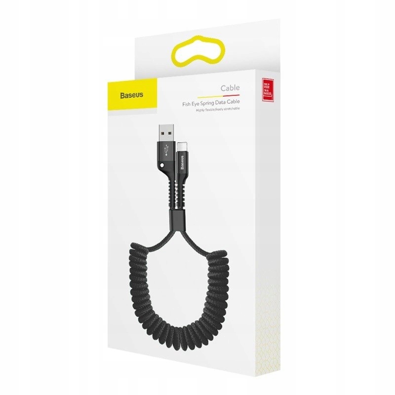 Baseus spiralinis USBALightning kabelis 2 A 1 m belsilt Baseus spiralinis USB ALightning kabelis 2 A 1 m