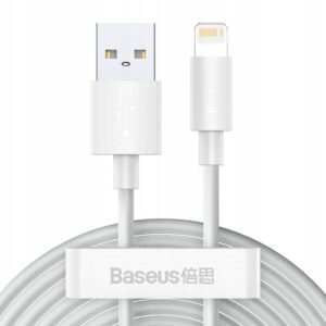 Baseus USB-A–Lightning kabelis iPhone, 1,5 m, baltas