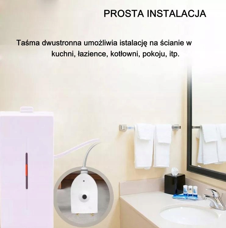 Belaidis užliejimo jutiklis 433 MHz kompaktiško korpuso belsilt Belaidis užliejimo jutiklis 433 MHz kompaktiško korpuso