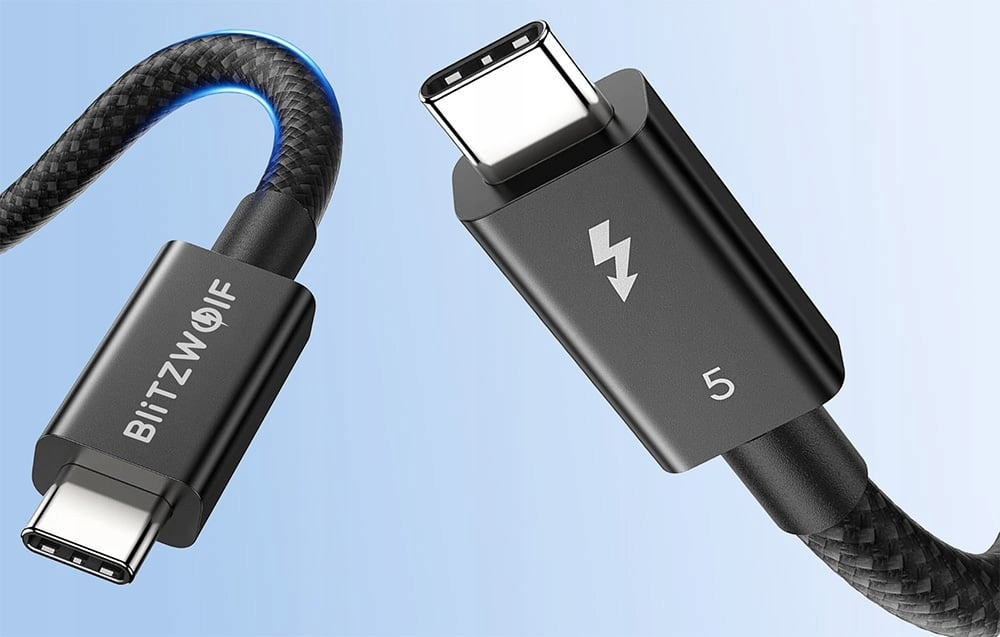 BlitzWolf BWHDC8 USBCUSBC kabelis 240 W Thunderbolt 5 ir DisplayPort 15 m belsilt BlitzWolf BW HDC8 USB CUSB C kabelis 240 W Thunderbolt 5 ir DisplayPort 15 m