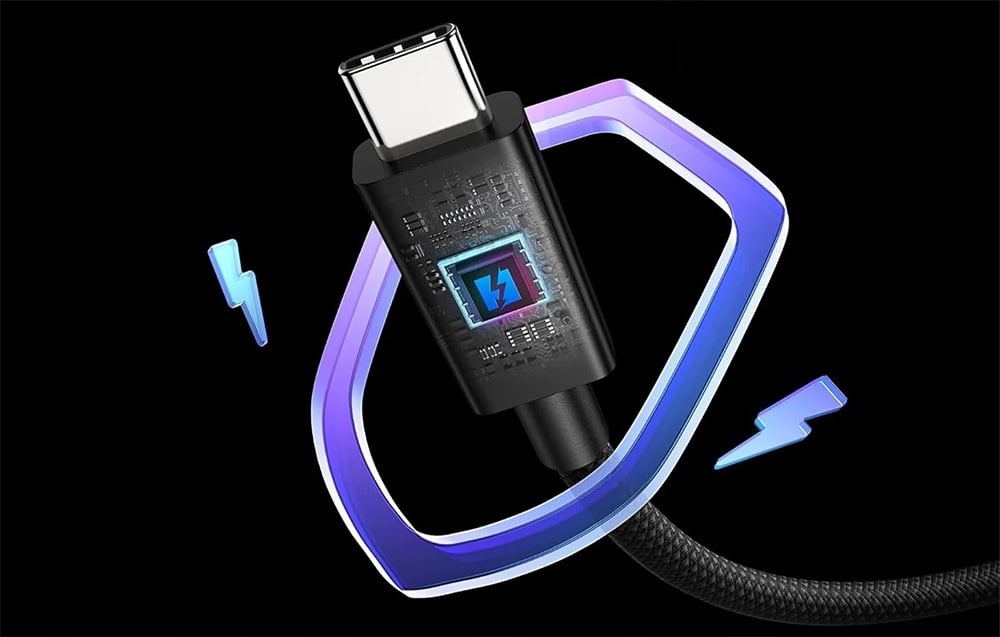 BlitzWolf BWHDC8 USBCUSBC kabelis 240 W Thunderbolt 5 ir DisplayPort 15 m belsilt BlitzWolf BW HDC8 USB CUSB C kabelis 240 W Thunderbolt 5 ir DisplayPort 15 m