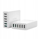 BlitzWolf BW S15 tinklo įkroviklis 6 prievadų USB 60 W Quick Charge 30 balta