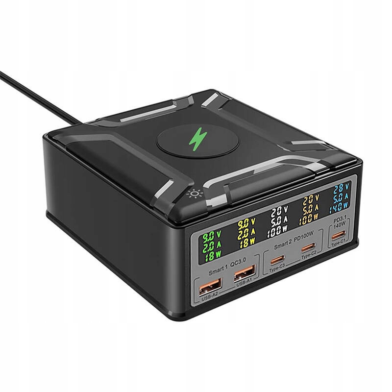 BlitzWolf BWS28 tinklo įkroviklis ir belaidė Qi PD31 QC4+ 6w1 260 W belsilt BlitzWolf BW S28 tinklo įkroviklis ir belaidė Qi PD31 QC4+ 6w1 260 W