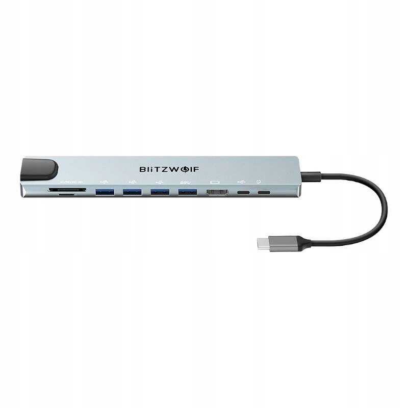 BlitzWolf Įkrovimo stotelė šakotuvas adapteris 10w1 USBC PD 100 W 4x USB Sd Rj45 belsilt BlitzWolf Įkrovimo stotelė šakotuvas adapteris 10w1 USB C PD 100 W 4x USB Sd Rj45