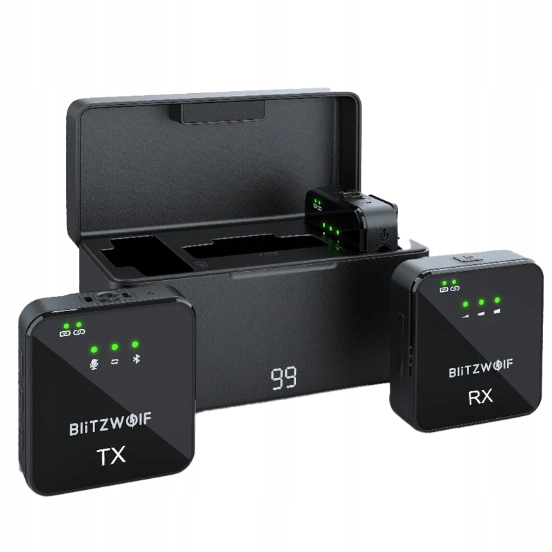 BlitzWolf mikrofonas belaidis Bwsx63 1000mah Perdavimas 24g belsilt BlitzWolf mikrofonas belaidis Bw sx63 1000mah Perdavimas 24g