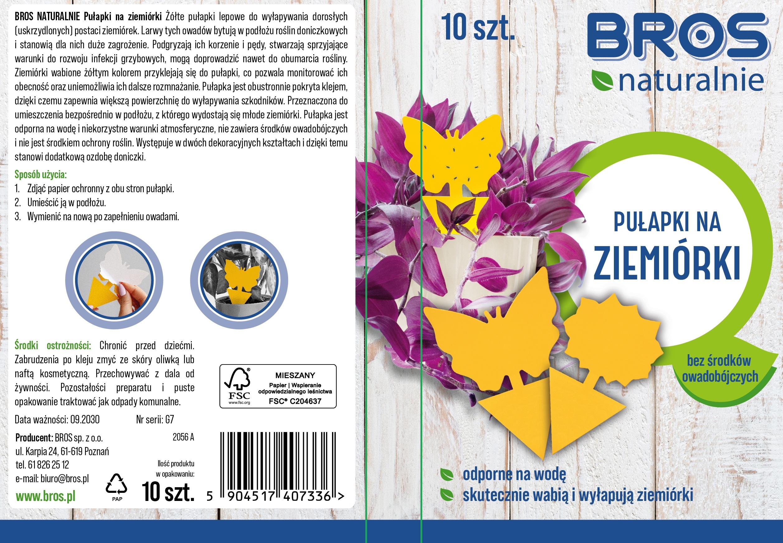 BROS Naturalnie dekoratyvinės gaudyklės nuo dirvos muselių 10 vnt belsilt BROS Naturalnie dekoratyvinės gaudyklės nuo dirvos muselių 10 vnt
