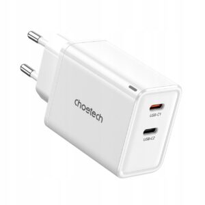 Choetech tinklo įkroviklis GaN maitinimo šaltinis 2x USB C Type c 65 W Power Delivery