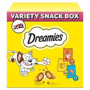 Dreamies Box įvairių skonių traškūs skanėstai katėms, 720 g