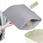 Dvisluoksnis kačių kraiko kilimėlis 75 × 55 cm, pilkas, atsparus vandeniui ir neslystantis – SIEMIEC