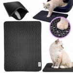 Dvisluoksnis kilimėlis prie kačių tualeto 45 × 60 cm, atsparus vandeniui ir su korio struktūra – SILKY