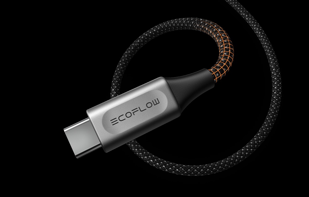 EcoFlow Rapid Pro USBCUSBC kabelis 240 W 18 m belsilt EcoFlow Rapid Pro USB CUSB C kabelis 240 W 18 m