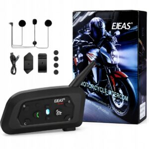 Ejeas V6 Pro+ Interkomas motociklo ant Šalmas max 800M 6 BT 51 programėlė
