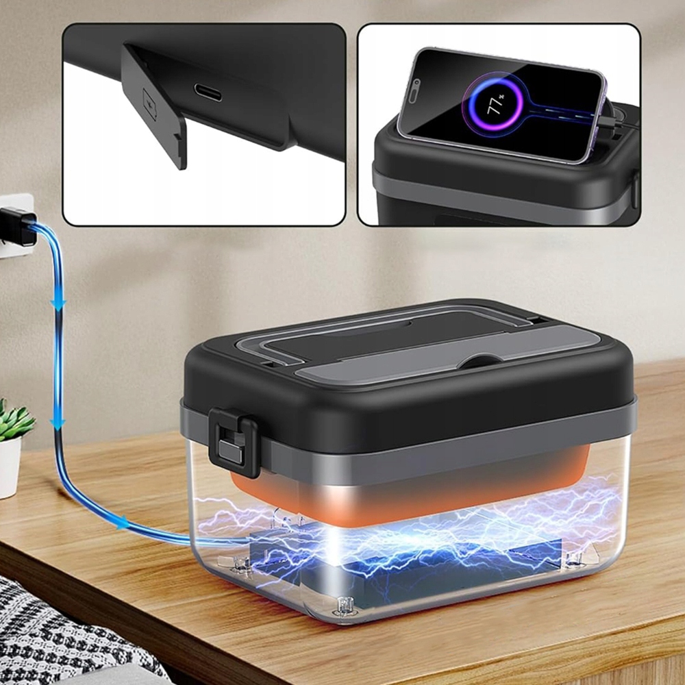 Elektrinė pietų dėžutė 1000 ml 60 W 512 V su terminiu krepšiu su laikmačiu belsilt Elektrinė pietų dėžutė 1000 ml 60 W 512 V su terminiu krepšiu su laikmačiu
