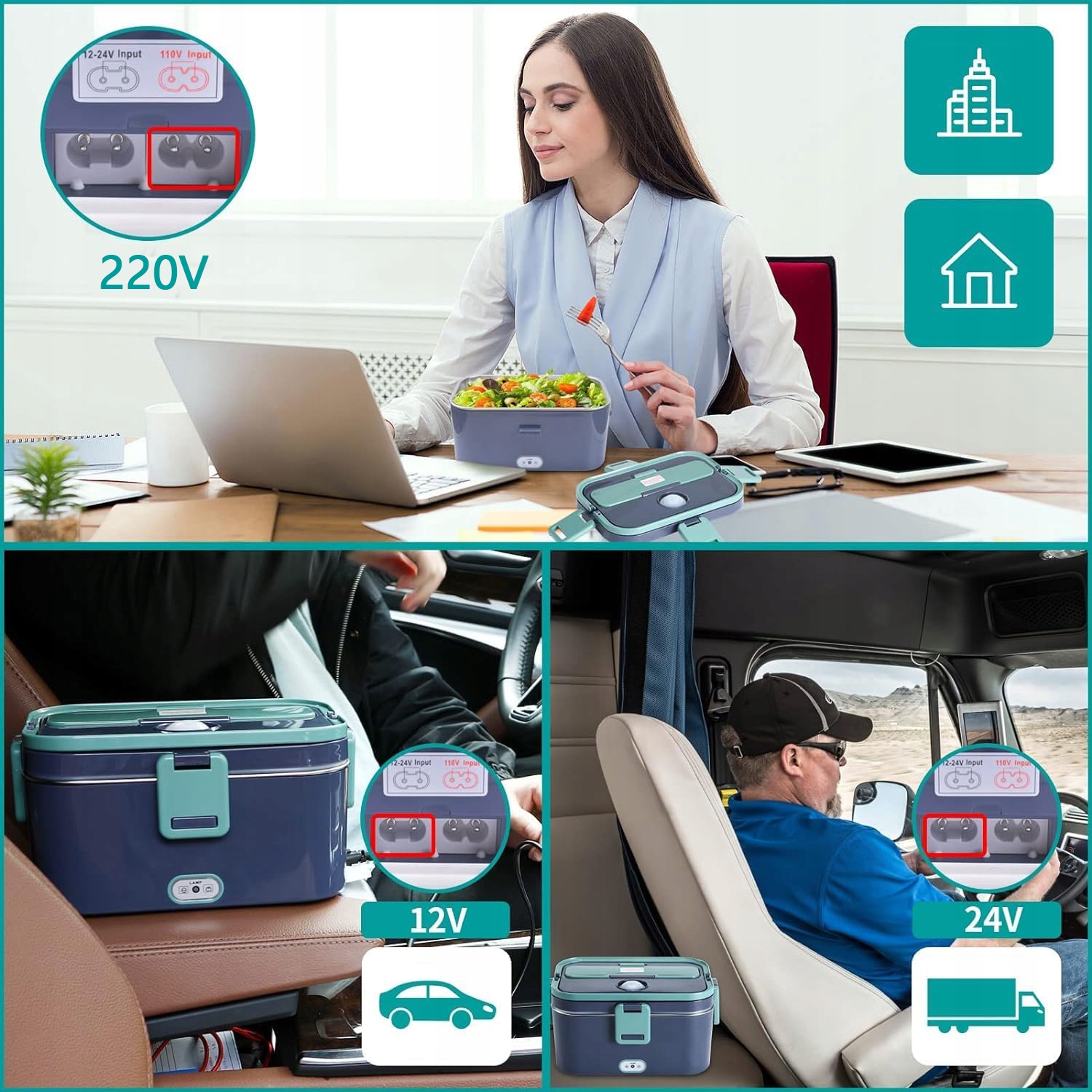 Elektrinė pietų dėžutė 18 l 60 W 1224220 V su terminiu krepšiu su telefono laikikliu belsilt Elektrinė pietų dėžutė 18 l 60 W 1224220 V su terminiu krepšiu su telefono laikikliu
